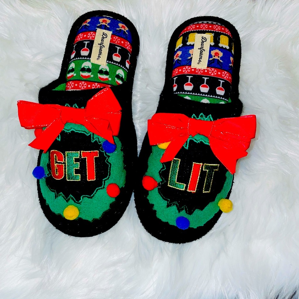 “GET LIT” Christmas Slippers